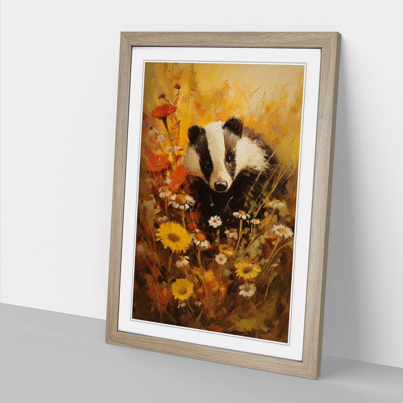 Single Picture Frame Print on Wood, Oak Framed, 46cm H x 34cm W