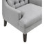 Chaise d'appoint à boutons avec siège en tissu gris et coussins en mousse-2137725765