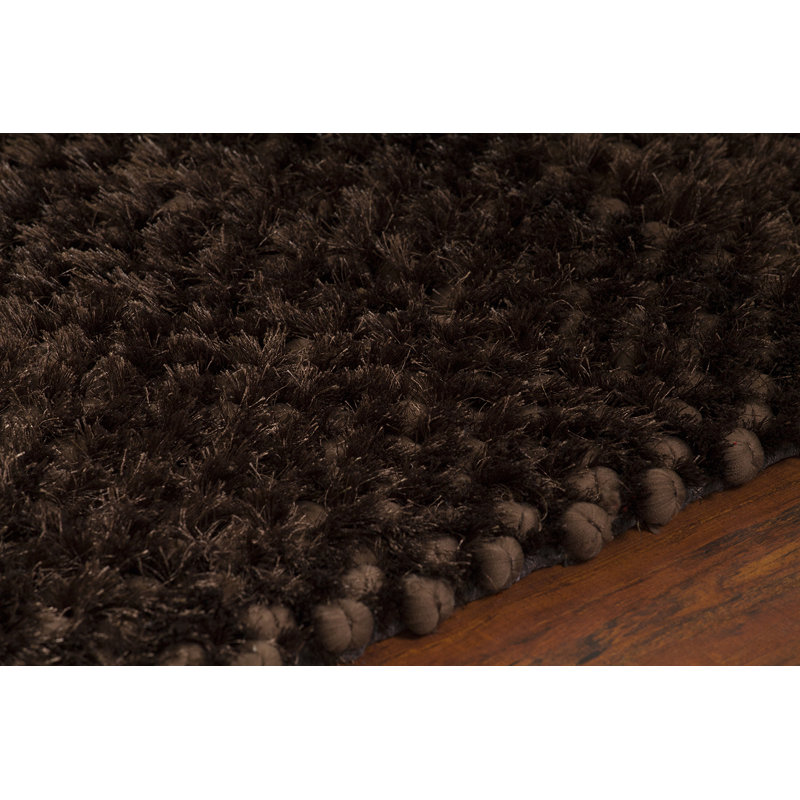 Tapis chocolat tissé à la main Janey, 9 pi x 13 pi