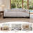 Upholstered Beige Chenille 2-Seater Modern Curved Arm Design Sofa With Solid Wood Legs-271496388