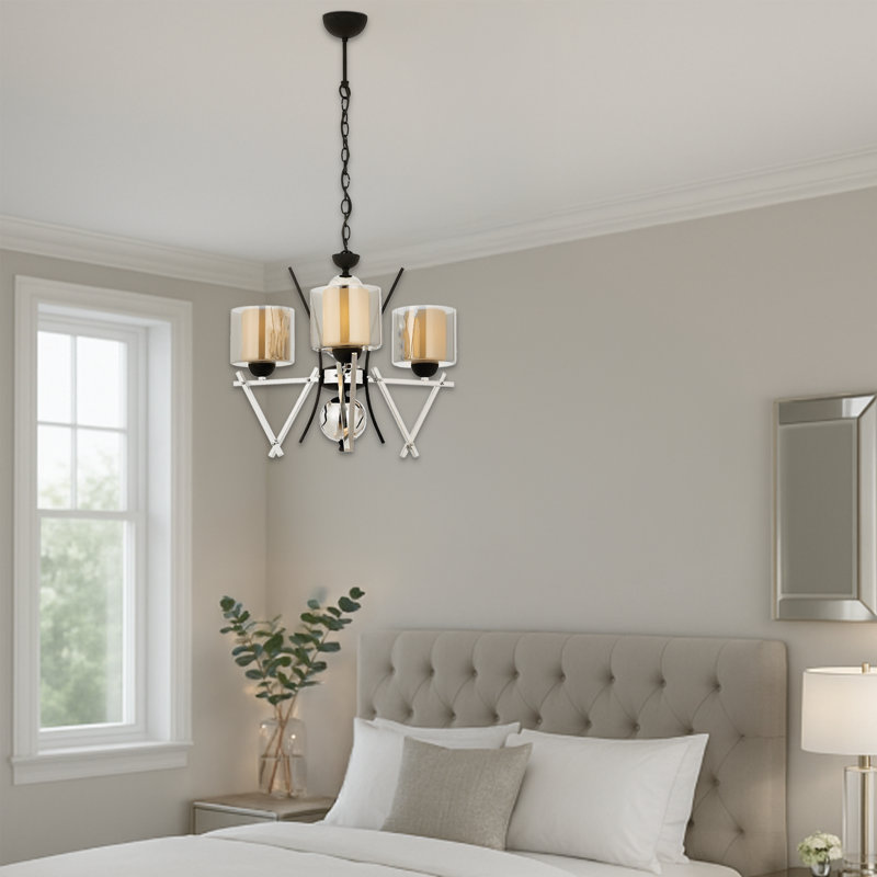 Lustre moderne 3 lumières, Chrome chrome