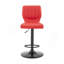 Tabouret de bar pivotant réglable en similicuir rouge