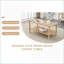 Table basse à 2 niveaux pour le salon - Noyer / bois naturel, panneau de fibres à densité moyenne facile à nettoyer et bois massif, pieds en bois d'hévéa stables-416316509-416316508