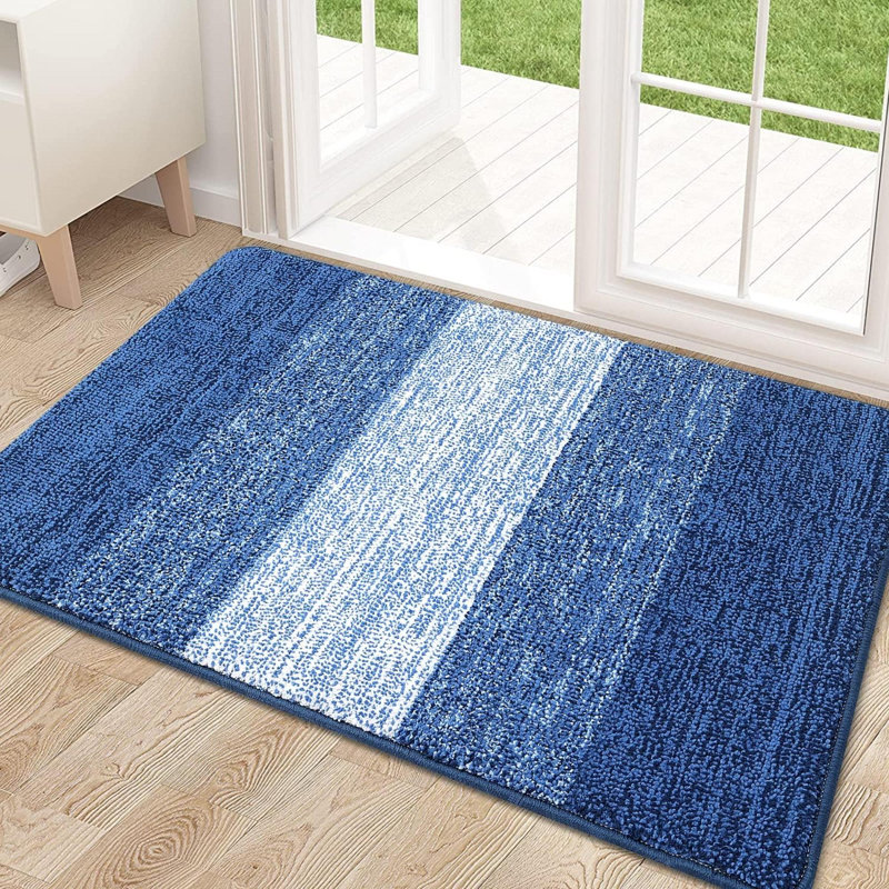 Anjolena Water Resistant Non-Skid Kitchen Mat, Navy