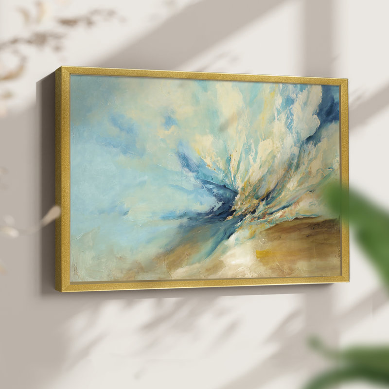 Bleu - impression encadrée - réversible, H 11 po x l 14 po, Doré