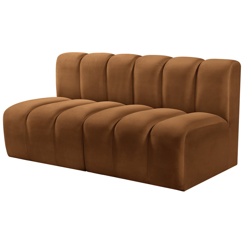 Hiral Upholstered Sectional Reversible, Saddle Velvet