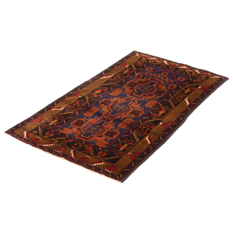 Tapis bleu marine Teimani 2 pi 11 po x 5 pi 0 po
