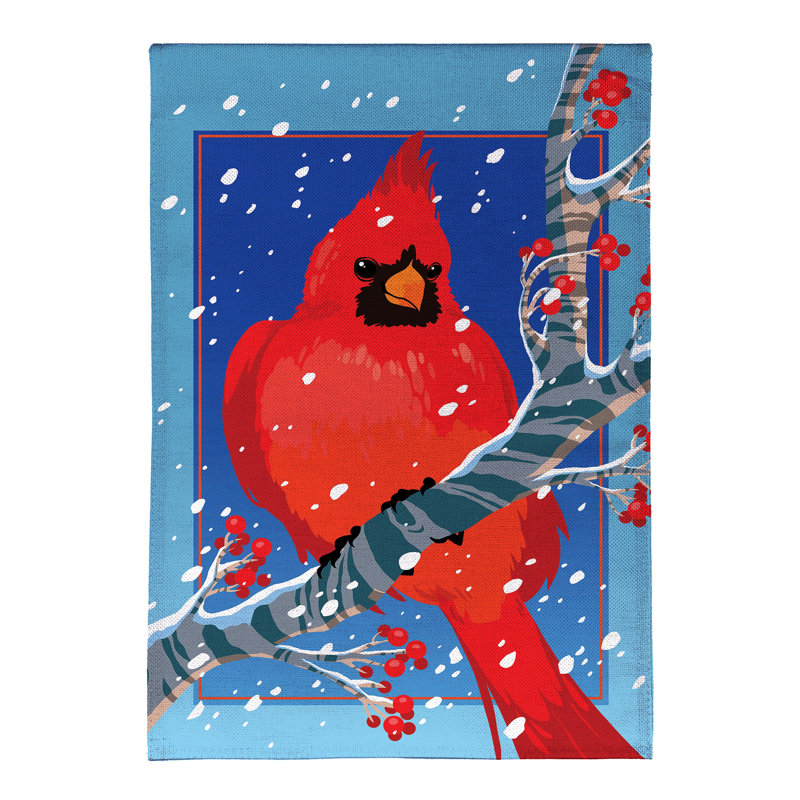 Drapeau de jardin enneigé en toile de jute Cardinal