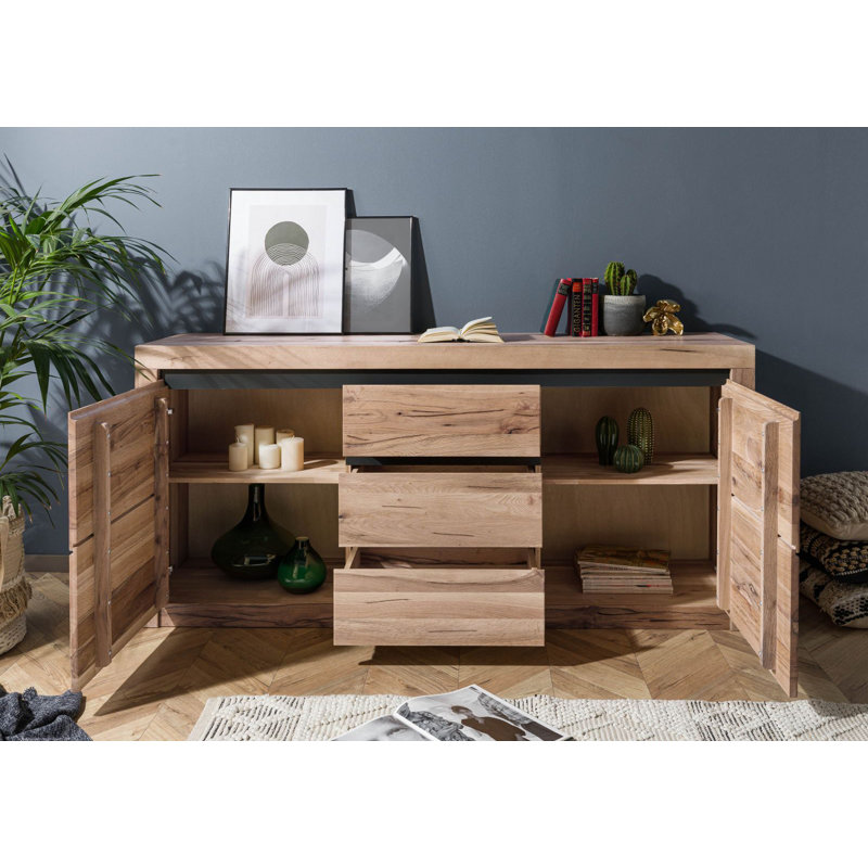 Montreux 185cm Solid Wood Sideboard, Natural Brown