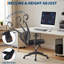 Chaise de bureau ergonomique en maille à dossier haut, chaise de bureau robuste pouvant supporter jusqu'à 159 kg (350 lb) avec appui-tête réglable, soutien lombaire, fonction inclinable et accoudoirs pliables.-575716266