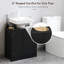 Armoire de salle de bain sous le lavabo avec 2 portes et tablette, meuble-lavabo à piédestal, noir (lavabo non inclus)-217357499