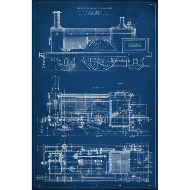 Plan de locomotive I, H 30 po x l 20 po x P 1,25 po