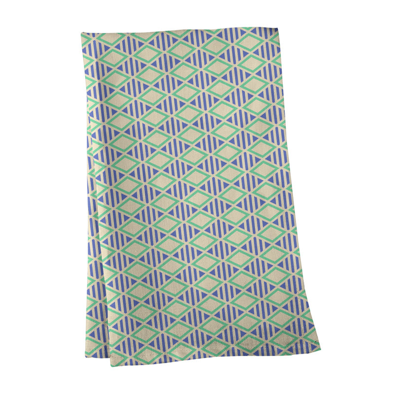 Tea Towel Kitchen Towel, Poly Twill, Blue/Green