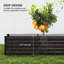 8x2.6x1.5ft Galvanized Raised Garden Bed, Open Bottom, Dark Grey-1532476404