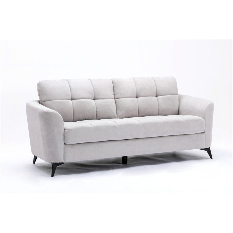 79" Woven Fabric Sofa, Light Gray