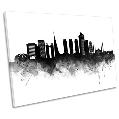 Islamabad Abstract City Skyline - Wrapped Canvas Print