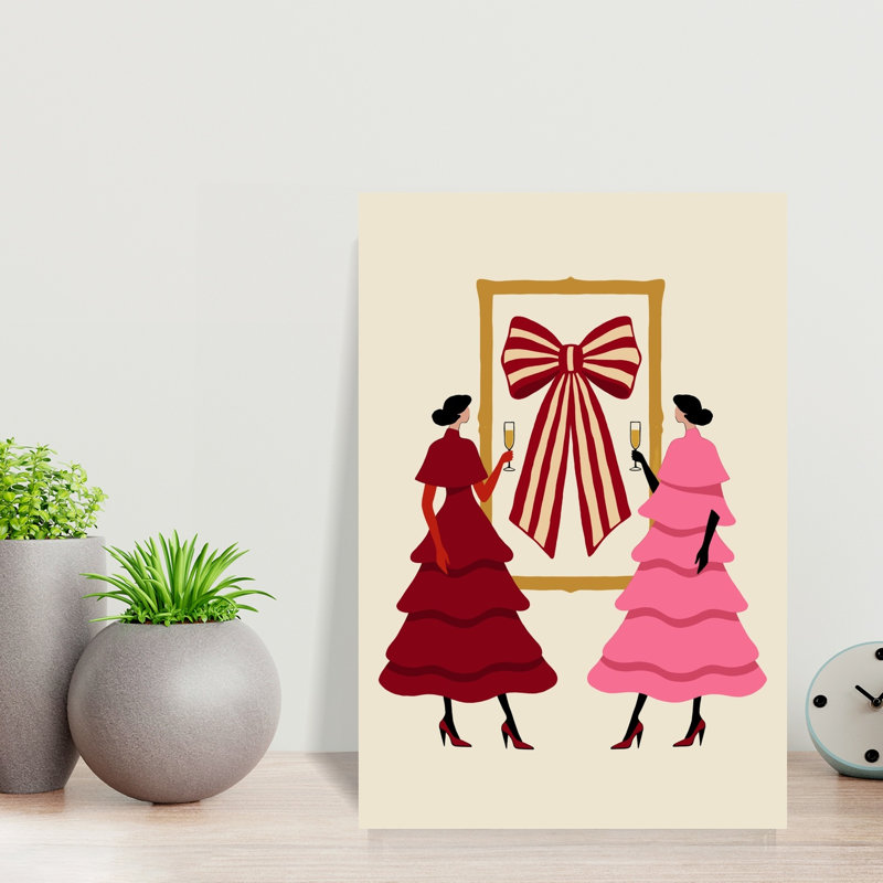«Elegant Bow Celebration», impression murale rétro élégante, H 18 po x l 12 po