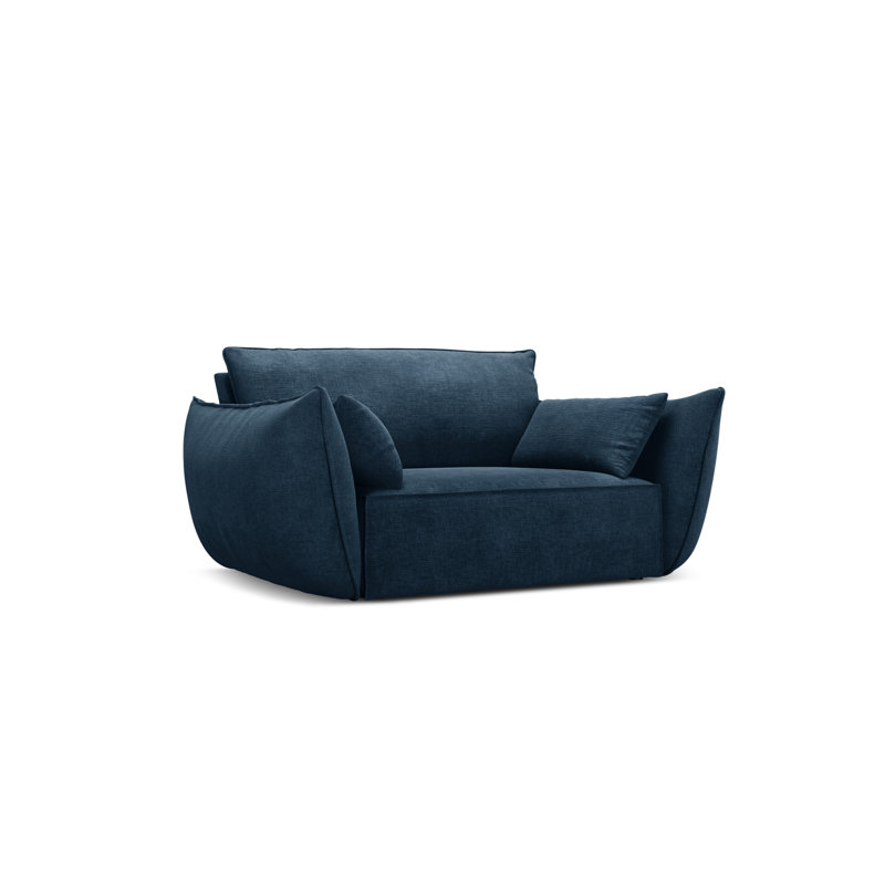 Lindasy Velvet Armchair, Blue 100% Polyester