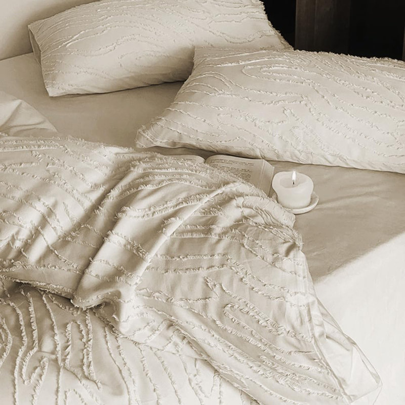 Standard Geometric Shapes Duvet Cover, Queen Duvet Cover + 2 Standard Pillowcases, Beige