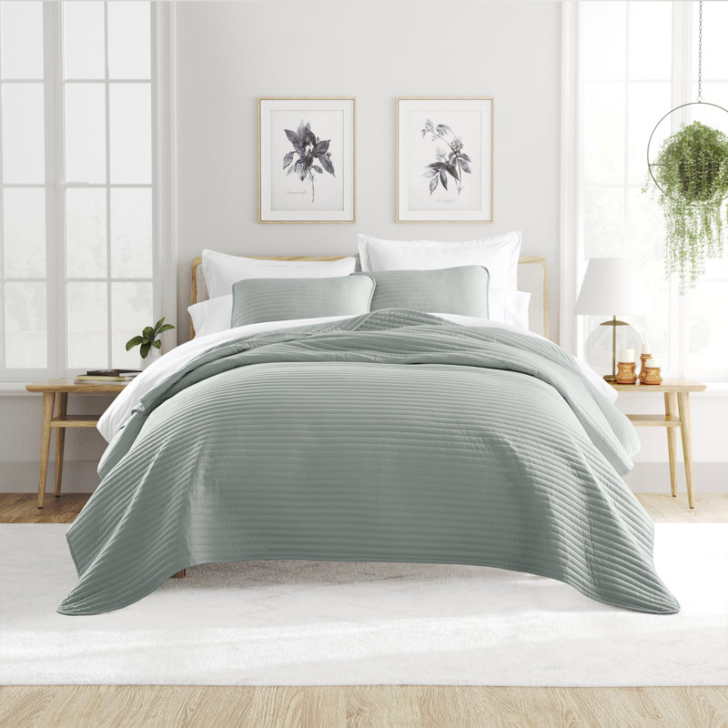 Eucalyptus Twin Microfiber Reversible Quilt Set