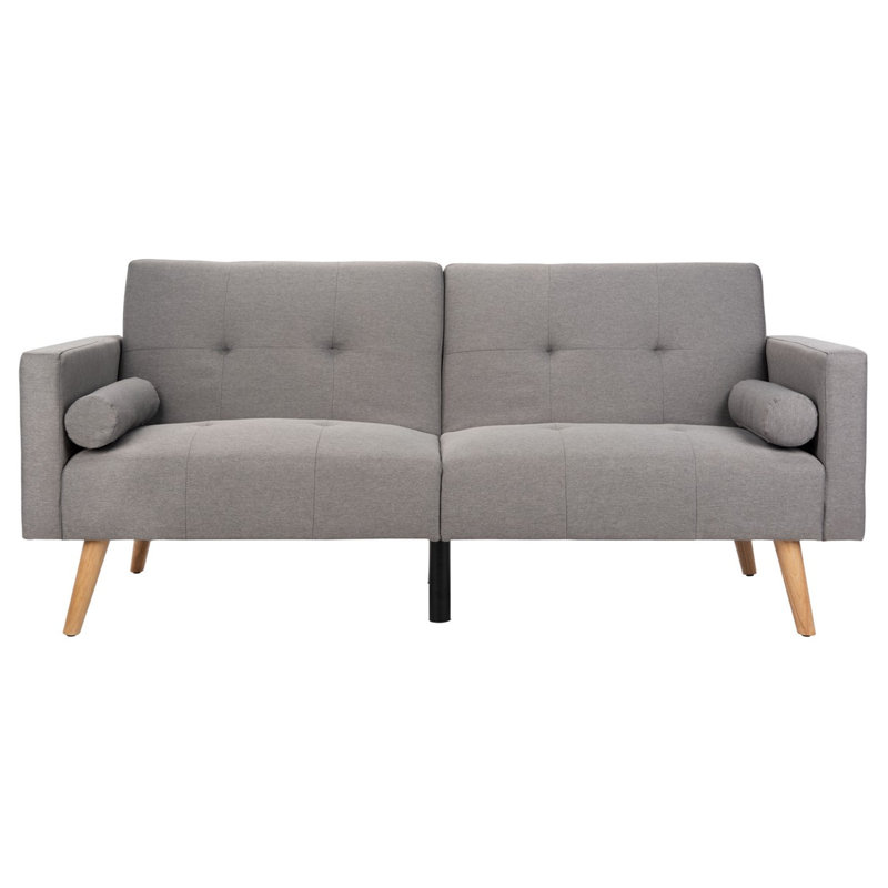 Konterra 75'' Velvet Sofa, Gray Velvet