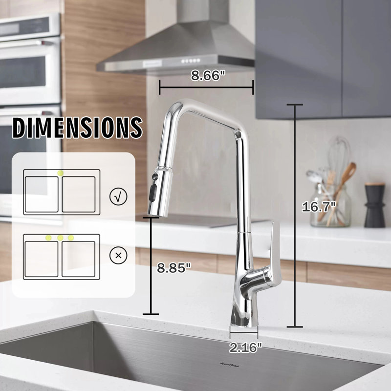 Robinet de cuisine professionnel chromé - pulvérisateur 360 ° à 3 fonctions, à une touche et FastConnect, Chrome chrome