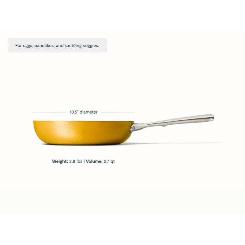 Caraway Poêle à frire antiadhésive en céramique, 10.5", Jaune souci