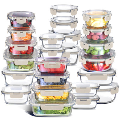 Prep & Savour  Glass Storage Containers with Lids, Food Storage Containers with  Airtight Lids
