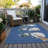 Machine Washable Indoor/Outdoor Christmas Snowman Xhevrie Navy Rug-1316458174