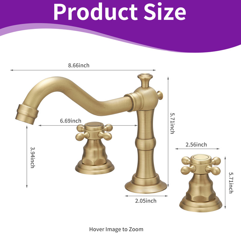 2-handle Bathroom Faucet with Drain Assembly, Antique Brass