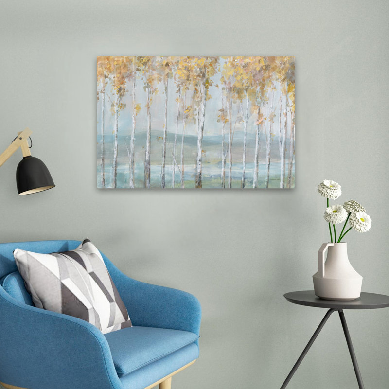 Automne et bouleau Lakeview Birches Art, H 16 po x l 24 po