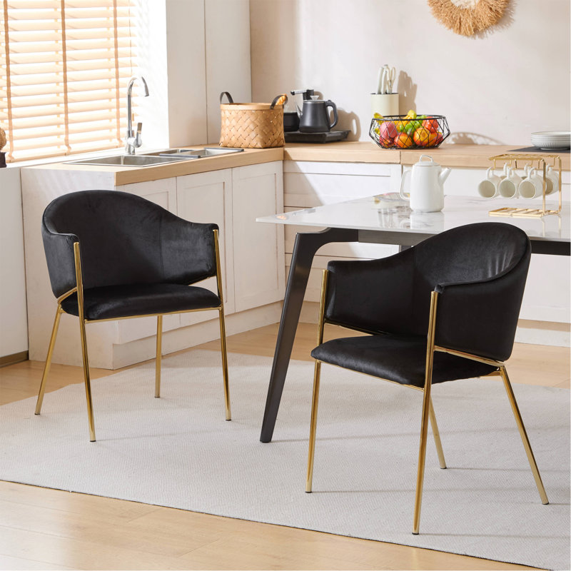 Chaise rembourrée Modern, Noir