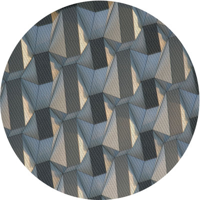 Tapis géométrique bleu / gris