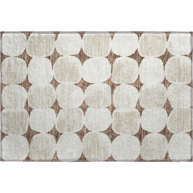 Premium Machine Washable Prisco Brown Rug