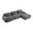 Grey Corduroy Modular L-Shaped Sectional Sofa, No Assembly Required Ergonomic Pet-Friendly Living Room & Bedroom Couch-334133326-334133327