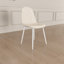 Ensemble de 4 chaises de salle à manger en lin beige, pattes en métal blanc pour un style raffiné. Ensemble de 4 chaises modernes beiges (assise et structure).