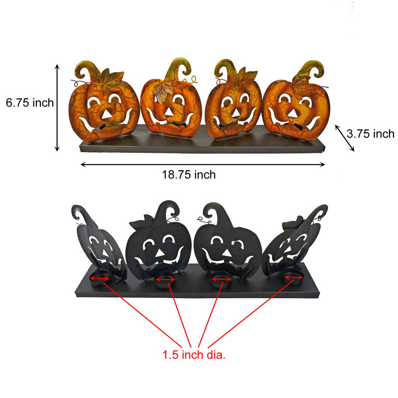 Plat en métal halloween citrouille