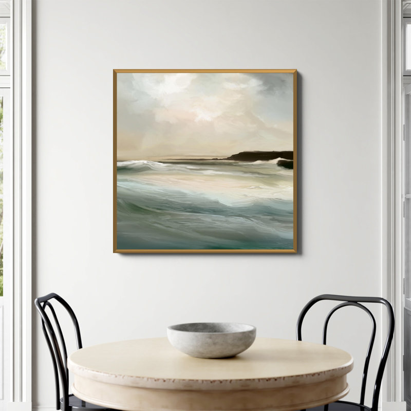Impression Sennen Cove par Dan Hobday, Non, H 36 po x l 36 po, Papier avec cadre unique doré