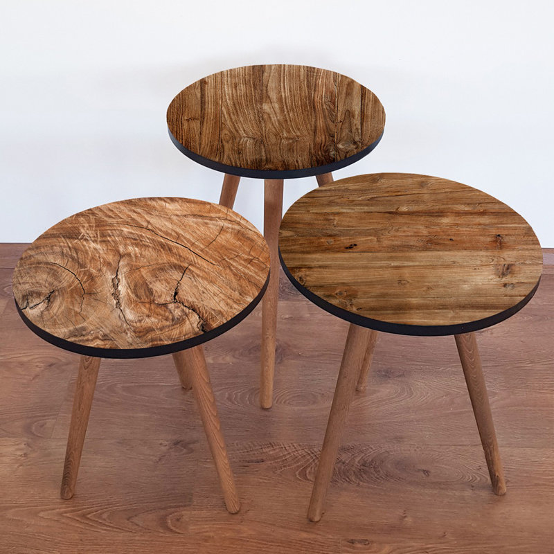 Tables gigognes 3 pieds Anoka, Brun