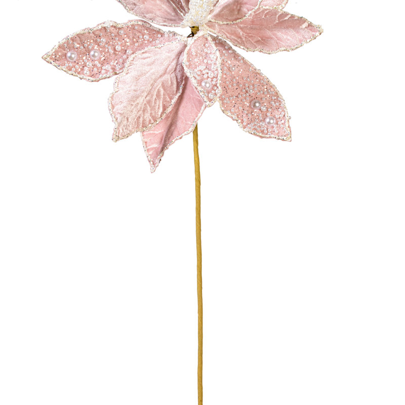 Poinsettia rose nacré 17" 11" Flwr 2/sac, Pink