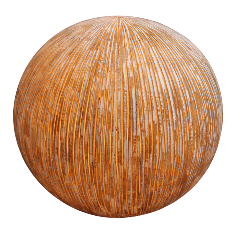 Boule de décoration grès finition à côtes Eberhardt