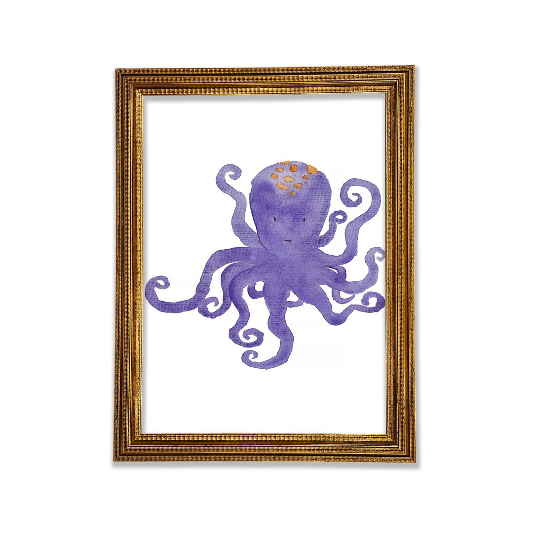 Gerahmter Kunstdruck Purple Octopus