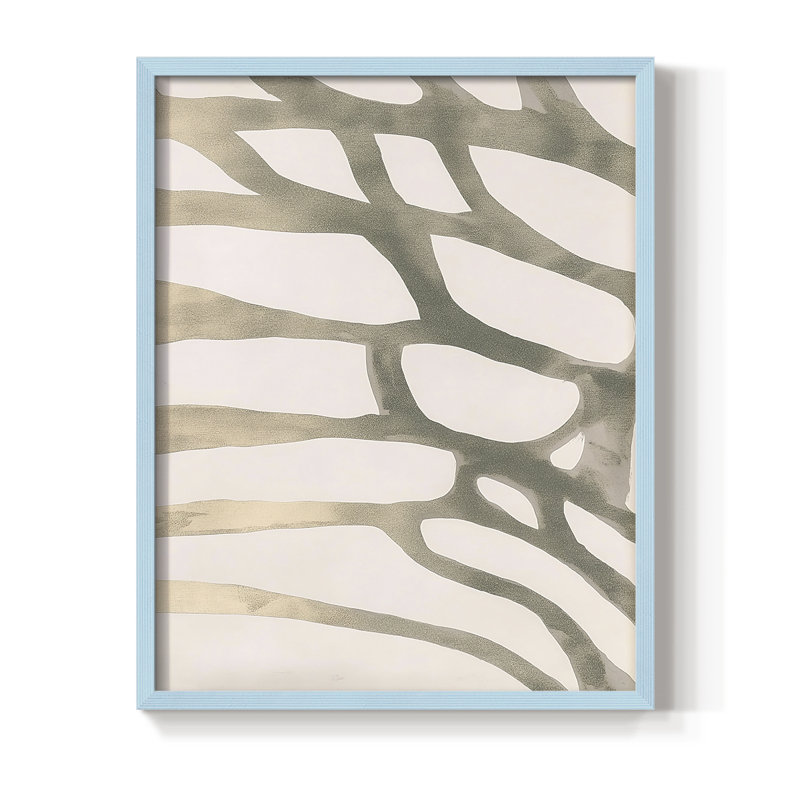 Impression abstraite encadrée CDXIX - prête à être accrochée, H 10 po x l 8 po, Bleu