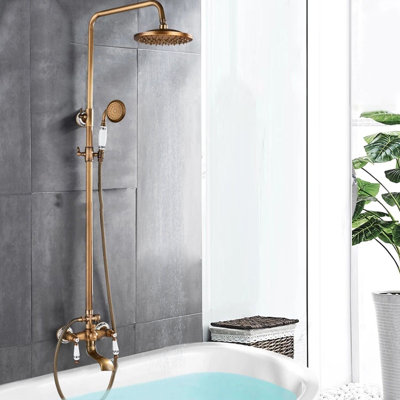 Ensemble de robinet de douche en laiton antique