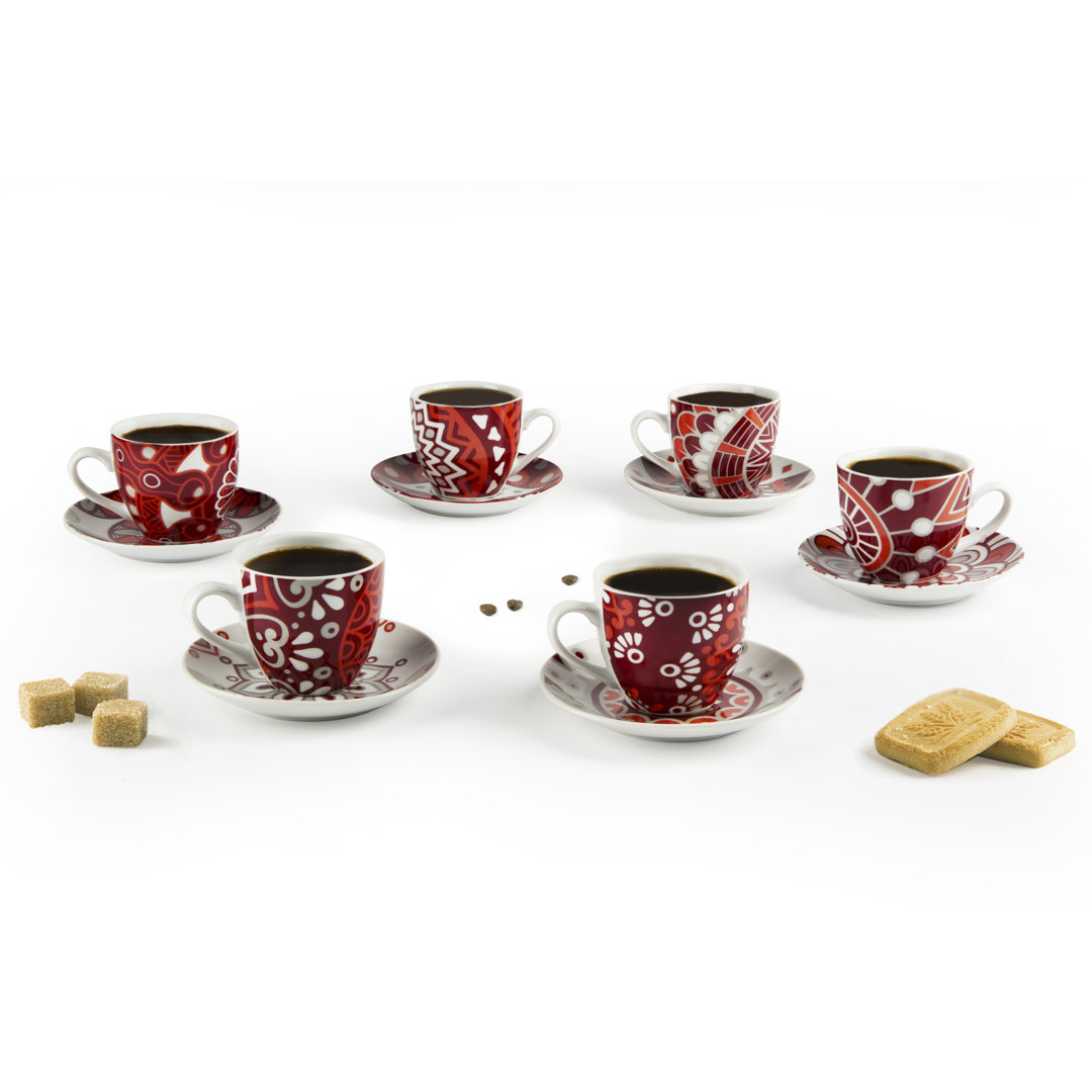Pack Of 6 Coffee Cups With Saucer