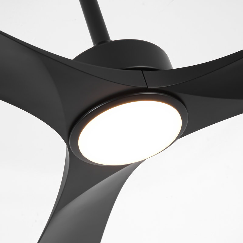60" Black Industrial Ceiling Fan with LED Light and Remote