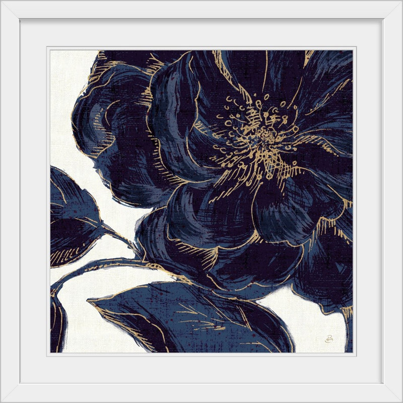 «Indigo Garden II», reproduction d'impression, Cadre blanc, H 32 po x l 32 po x P 1 po