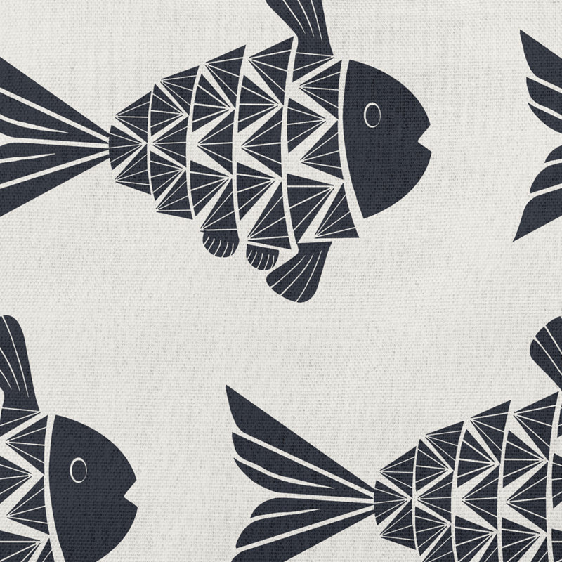Fish Tales Pillow Cover & Insert PAN426, 16" x 16", Shark Blue