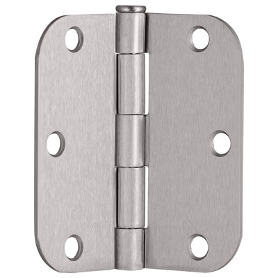 Charnière de porte en laiton satiné, 3,5 po, rayon 5/8 po, paquet de 9