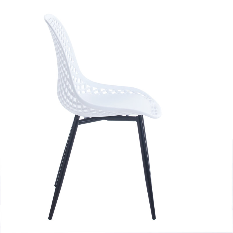 43.99cm H Cross Back Side Chair, White